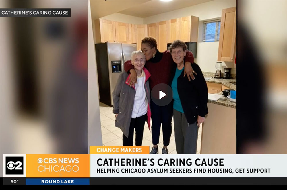 Catherine's Caring Cause CBS News, Pat and JoAnn screenshot from CBS News